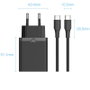 Vention Cargador de Pared FAHBF-EU 25W USB-C con Carga Rápida PD, 1 Puerto + Cable USB-C 1.5m
